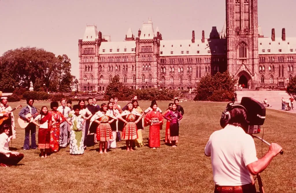 1976 'Song of Asia' performing in front of the Canadian Parliament Building