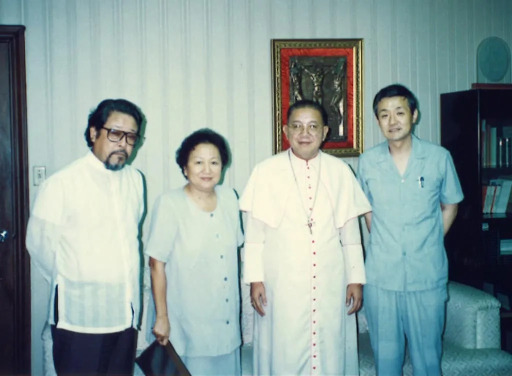 1991 With Cardinal Sin of the Philippines, a key figure in the 1986 People Power Revolution