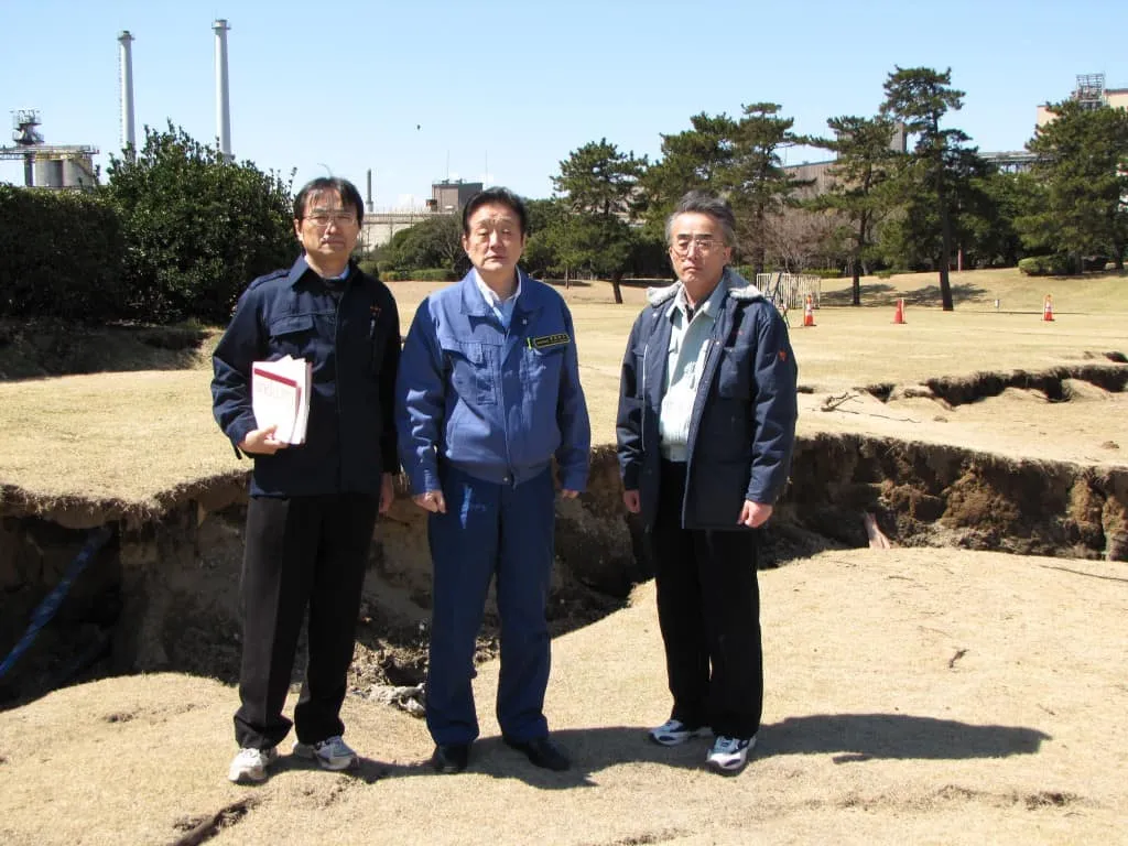 Port Park in Kashima City where a height difference as tall as a person occurred